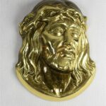 GŁOWA JEZUSA MAŁA 13 cm ZŁOTA