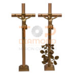 KRZYŻ Z WIZERUNKIEM STOJĄCY 70cm BRĄZ