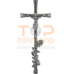 KRZYŻ ALUMINIOWY ROMANO Z RÓŻĄ