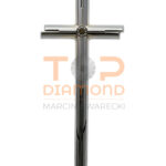 KRZYŻ MOSIĘŻNY Z BRYLANTEM CHROM