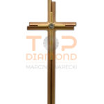 KRZYŻ MOSIĘŻNY Z BRYLANTEM BRĄZ