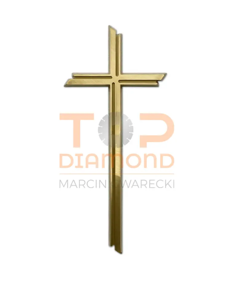 KRZYŻ MOSIĘŻNY ZŁOTY Z WIZERUNKIEM