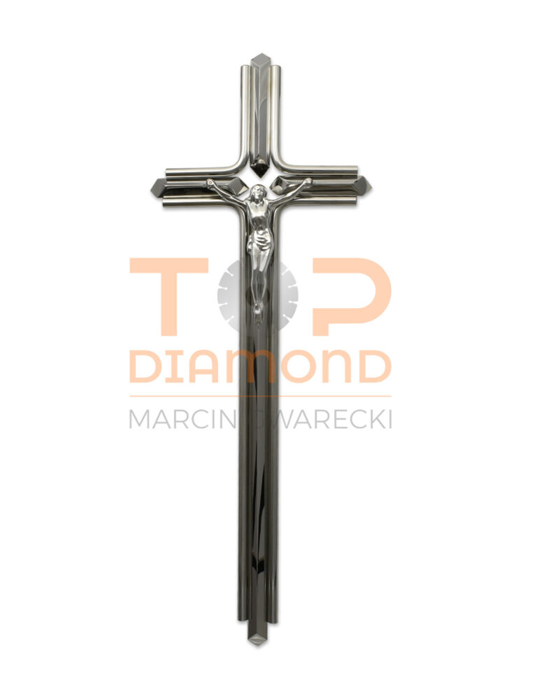 KRZYŻ ZE STALI NIERDZEWNEJ KARO Z WIZERUNKIEM