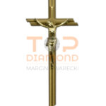KRZYŻ Z WIZERUNKIEM MOSIĘŻNY 50cm JASNY ZŁOTY