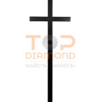 KRZYŻ ZE STALI NIERDZEWNEJ BLACHA CZARNY - 60 cm BEZ WIZERUNKU
