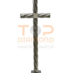 KRZYŻ ZE STALI NIERDZEWNEJ KRĘCONY 4 RURY 21mm - 80 cm BEZ WIZERUNKU