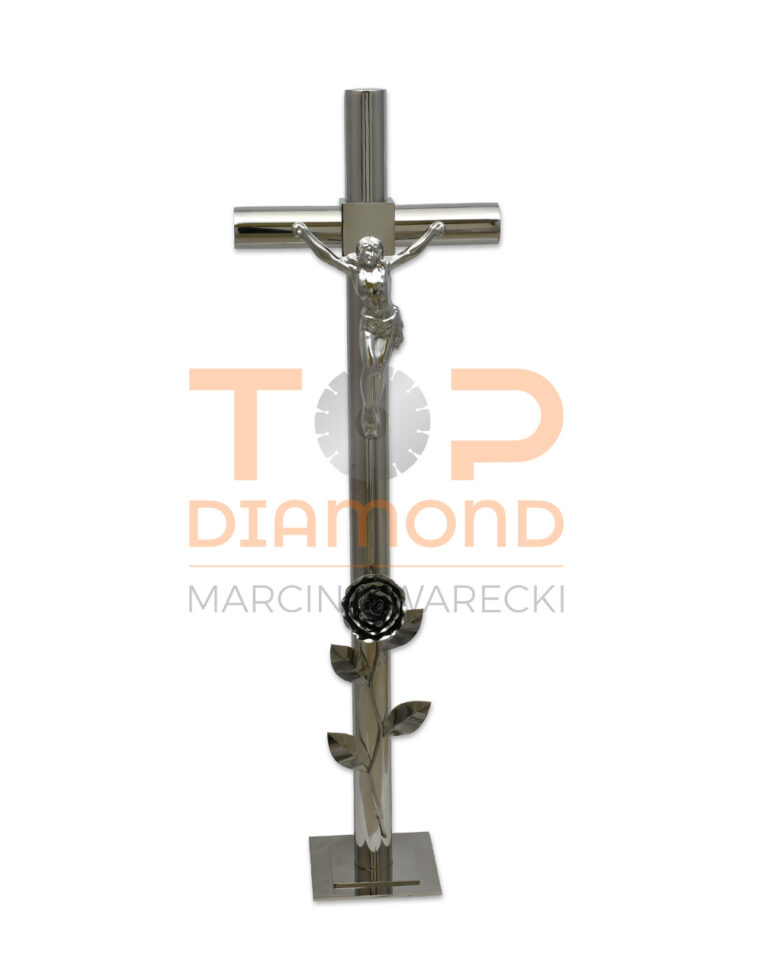 KRZYŻ KT3 KOSTKA + PASYJKA + RÓŻA 80cm