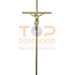 KRZYŻ Z WIZERUNKIEM MOSIĘŻNY F95 KWADRAT ZŁOTY - 60 cm Z WIZERUNKIEM