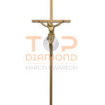 KRZYŻ Z WIZERUNKIEM MOSIĘŻNY F90 KWADRAT BRĄZ