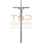 KRZYŻ ALUMINIOWY KWADRAT ROMANO Z PASYJKĄ