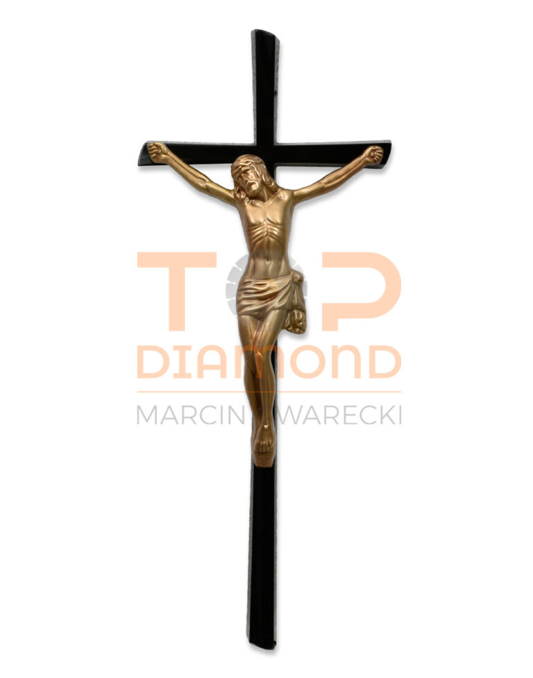 KRZYŻ Z WIZERUNKIEM MOSIĘŻNY MUNDIAL 50cm CZARNY/BRĄZ