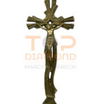 KRZYŻ Z WIZERUNKIEM MOSIĘŻNY RZEŹBIONY ZŁOTY - 43 cm