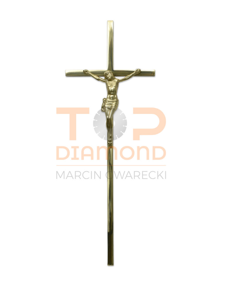 KRZYŻ MOSIĘŻNY 50cm 1x1cm ZŁOTY Z WIZERUNKIEM - Z WIZERUNKIEM