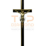 KRZYŻ Z WIZERUNEK MOSIĘŻNY 50cm DZIOBANY CZARNO-ZŁOTY