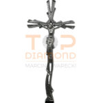 KRZYŻ Z WIZERUNKIEM MOSIĘŻNY RZEŹBIONY CHROM