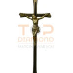 KRZYŻ MOSIĘŻNY Z WIZERUNKIEM CZARNO-ZŁOTY 30cm
