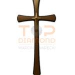 KRZYŻ MOSIĘŻNY WŁOCH Z MAŁYM ZŁOTYM KRZYŻYKIEM 39cm