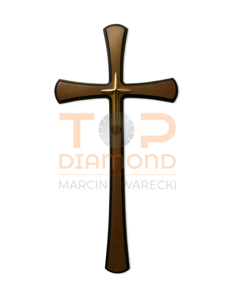 KRZYŻ MOSIĘŻNY WŁOCH Z MAŁYM ZŁOTYM KRZYŻYKIEM 39cm