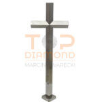 KRZYŻ STOJĄCY ZE STALI NIERDZEWNEJ KWADRAT W KANT