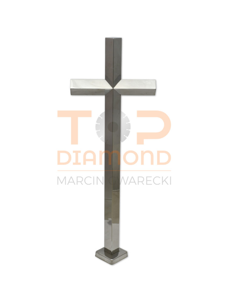 KRZYŻ STOJĄCY ZE STALI NIERDZEWNEJ KWADRAT W KANT