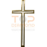 KRZYŻ WISZĄCY ZE STALI NIERDZEWNEJ ŻAGIEL ZŁOTY