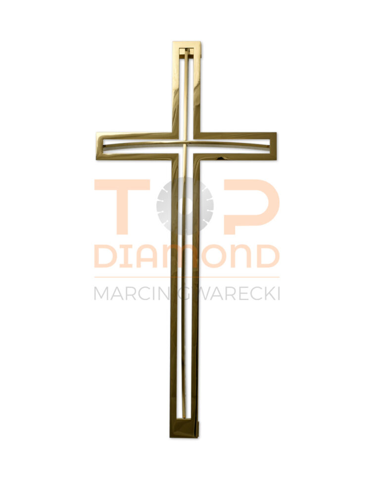 KRZYŻ WISZĄCY ZE STALI NIERDZEWNEJ ŻAGIEL ZŁOTY