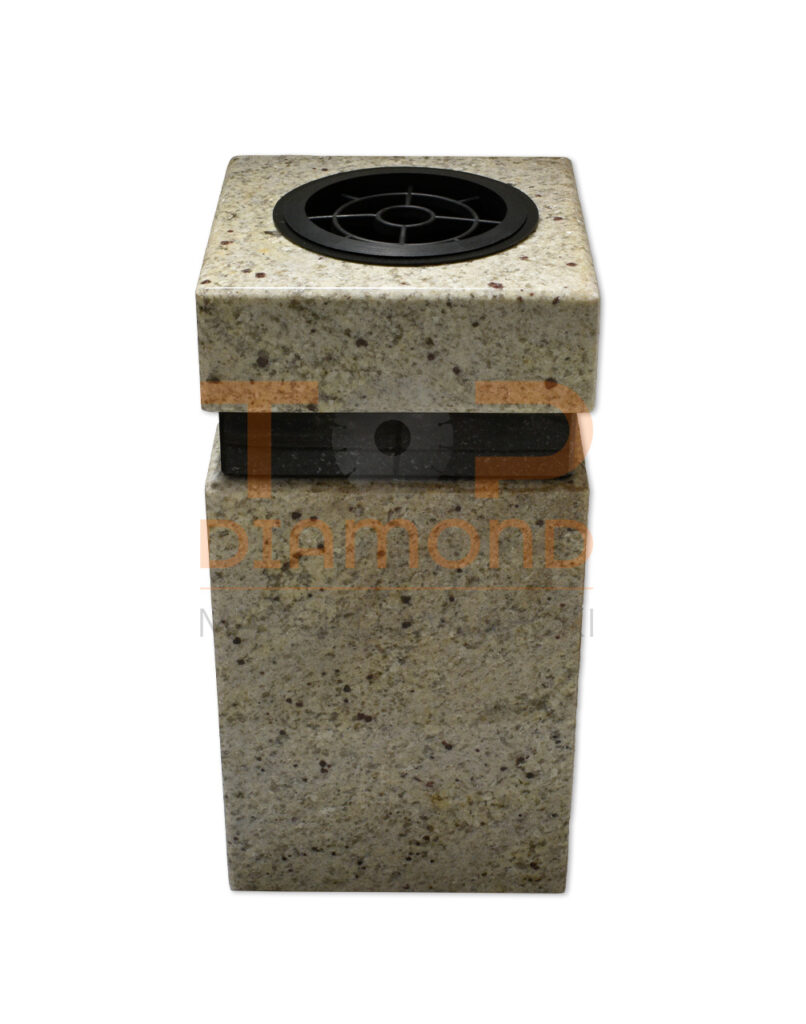 WAZON GRANITOWY KWADRATOWY ASTORIA GOLD ZE WSTAWKĄ SZWED