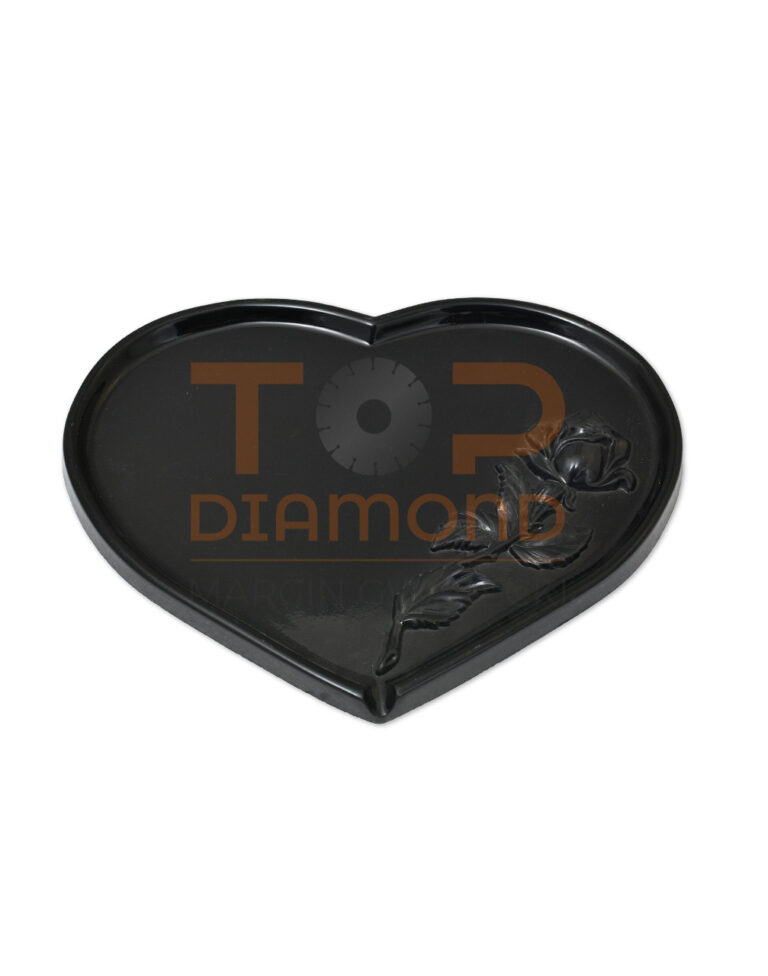 PODSTAWKA Z ŻYWICY POD ZNICZ SERCE Z RÓŻĄ CZARNA